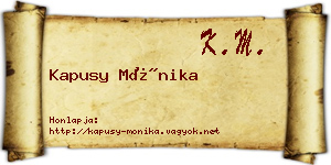 Kapusy Mónika névjegykártya