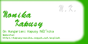 monika kapusy business card